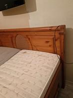 Bed 2x80x200 - oud massief geloogd grenen, Ophalen, Gebruikt, Tweepersoons