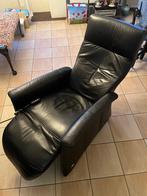 Relaxfauteuils -> zwart leren relaxstoel - fauteuil 2 x, Gebruikt, Leer, 75 tot 100 cm, Comfort klassiek design