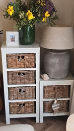 Riviera Maison Kastjes wit met riet, Ophalen, Gebruikt, 25 tot 50 cm, 50 tot 100 cm