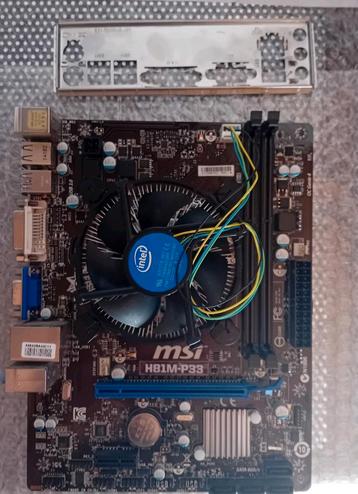 MSI H81M-P33 icl CPU en Ram beschikbaar voor biedingen