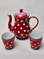 # Oilily Theepot met 2 Mokjes Douwe Egberts Polka Dots, Overige typen, Ophalen of Verzenden, Zo goed als nieuw, Overige stijlen