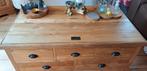teak houten tafel met lades en opbergruimte, Huis en Inrichting, Tafels | Salontafels, Ophalen, Gebruikt, Rechthoekig, 200 cm of meer