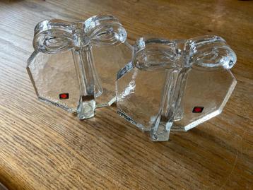 2x Vintage glazen solifleur vaasje Wiesenthalhutte Germany beschikbaar voor biedingen