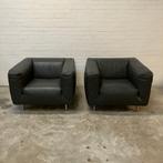 Leren design fauteuils Label Gerard Van De Berg stoelen, Huis en Inrichting, Fauteuils, Ophalen, Gebruikt, 75 tot 100 cm, 50 tot 75 cm
