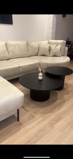 salontafel zwart 2delig, Huis en Inrichting, Tafels | Salontafels, Rond, Zo goed als nieuw, Minder dan 50 cm, 50 tot 100 cm
