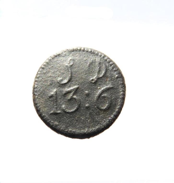 Muntgewicht £sd sys. 4 escudo's 18e Ø17.6MM J D 13:6  b127, Antiek en Kunst, Antiek | Koper en Brons, Verzenden