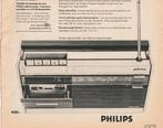 Retro reclame 1972 Philips radiorecorder cassettedesk, Verzenden, Overige typen