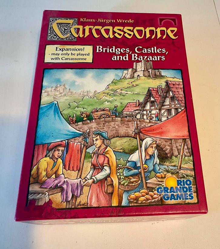 Carcassonne uitbreiding Bruggen, Burchten en Bazaars te koop, Hobby en Vrije tijd, Gezelschapsspellen | Bordspellen, Zo goed als nieuw