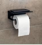 Toiletpapier-rolhouder plankje -zwart metaal- PUUR, Huis en Inrichting, Badkamer | Badtextiel en Accessoires, Nieuw, Overige typen