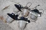 Industriële kooi lampen 5x, Ophalen, Gebruikt, Glas, Nvt