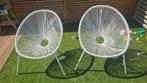 2 tuinstoelen eistoel draadstoelen wit, Ophalen of Verzenden, Gebruikt, Kunststof