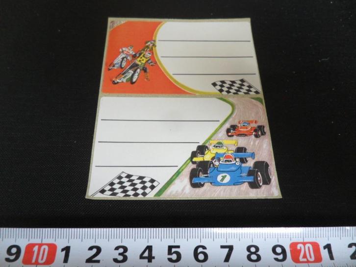 sticker set etiket school strip auto race motor speedway, Verzamelen, Stickers, Zo goed als nieuw, Bedrijf of Vereniging, Ophalen