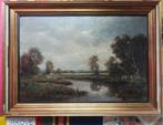 WATERLOOP DOOR LANDSCHAP * OLIEVERF * Gesigneerd *, Antiek en Kunst, Kunst | Schilderijen | Klassiek, Ophalen of Verzenden