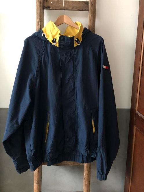 Vintage - TOMMY HILFIGER zeil-/windjack Lente/Zomer, XL, Kleding | Heren, Jassen | Zomer, Gedragen, Maat 56/58 (XL), Blauw, Ophalen of Verzenden