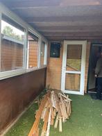 Kunststof vast glaskozijn met 3 ramen, Ophalen, Kunststof, Gebruikt, Inclusief glas