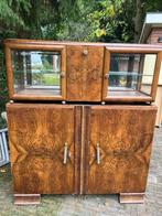 Art Deco dressoir kast met marmeren plaat, Huis en Inrichting, Kasten | Dressoirs, Ophalen, Gebruikt, 100 tot 150 cm, Met deur(en)
