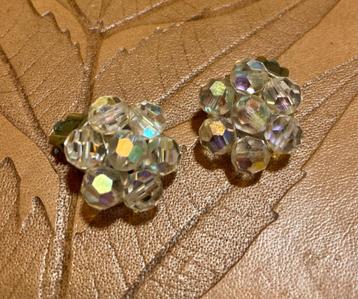 Vintage antieke kristallen costume Jewelry oorclips clips beschikbaar voor biedingen