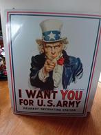 Blikken wandplaat I want you for U.S.Army 40,5x31,5cm, Verzamelen, Ophalen of Verzenden, Gebruikt