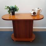 Houten kolom bijzettafel, sidetable uit de jaren '50 (UK), Gebruikt, Mid century, vintage, bijzettafels, sidetables, Ophalen