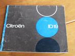 Instructieboekje Citroen ID 19 ca 1965, Ophalen of Verzenden