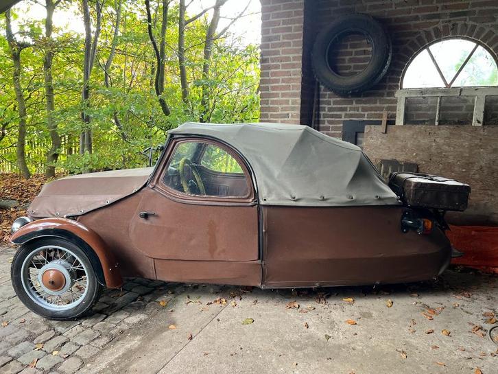 Velorex 16-350, UNIEKE driewieler, Auto's, Oldtimers, Particulier, Benzine, Cabriolet, Handgeschakeld, Bruin, Overige kleuren