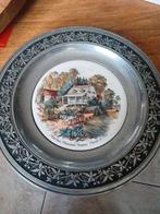 Mooi bord van tin en steen, Ophalen of Verzenden