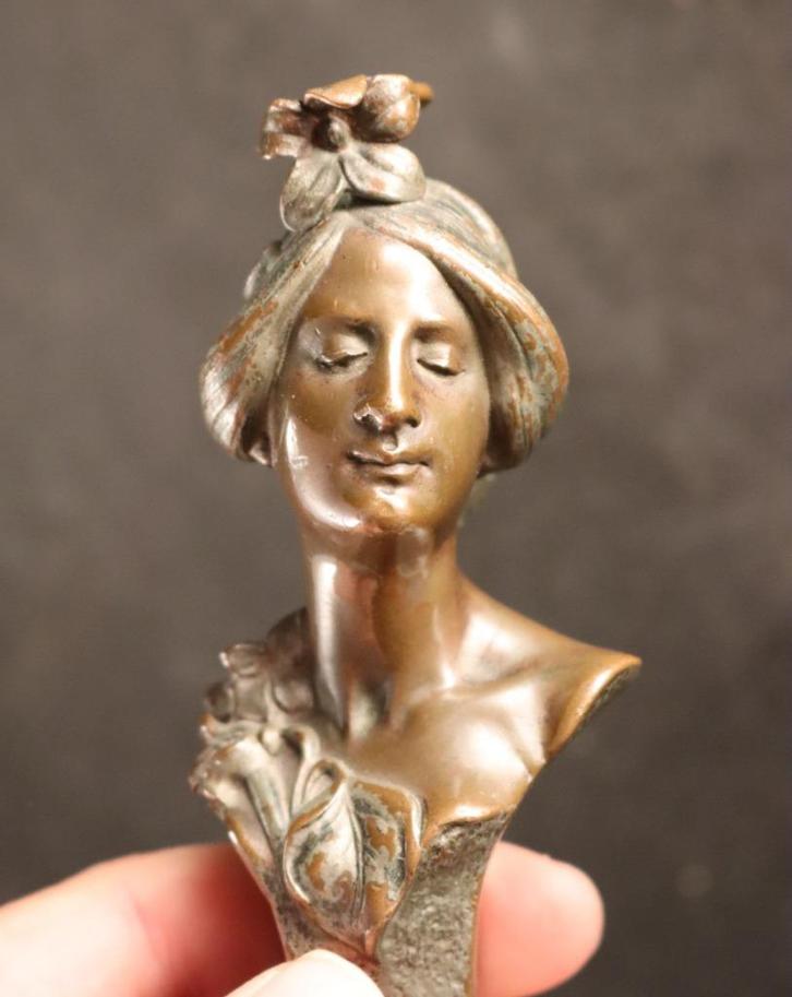 Mooie bronzen Art Nouveau buste, Antiek en Kunst, Kunst | Beelden en Houtsnijwerken, Verzenden