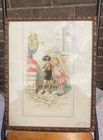 Kinderen bij fruitkraam prent Frankrijk 1939, Antiek en Kunst, Ophalen of Verzenden