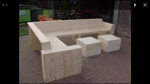 Steigerhouten Loungebanken | Douglas houten loungebanken, Tuin en Terras, Tuinmeubel-accessoires, Nieuw, Ophalen of Verzenden