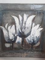 Canvas schilderij tulpen 100x100 cm, Huis en Inrichting, Woonaccessoires | Schilderijen, Tekeningen en Foto's, Ophalen, Gebruikt