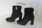 68W) PERLATO 38 1/2 zwarte leren slangleer enkellaarzen, Zwart, Lage of Enkellaarzen, Ophalen of Verzenden, Zo goed als nieuw