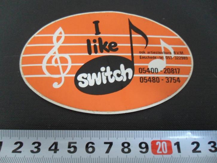 sticker Enschede I like SWITCH  muziek artiestenburo, Verzamelen, Stickers, Zo goed als nieuw, Ophalen
