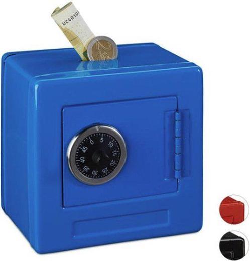 Mini Kluis - Cijferslot - 13,5 x 11 x 13,5 cm - Metaal blauw, Huis en Inrichting, Brandblussers en Brandkasten, Nieuw, Verzenden