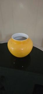 Vintage Gele Vaas Société Céramique Maastricht, Gebruikt, Geel, Aardewerk of Porselein, Ophalen of Verzenden