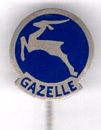 Gazelle blauw email op zilverkleurig rijwiel speldje( N_155a, Verzenden, Transport, Speldje of Pin