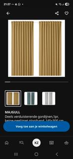 Ikea Gele/Beige Gordijnen - 145x300cm - Deels Verduisterend, Huis en Inrichting, 200 cm of meer, Beige, 150 tot 200 cm, Nieuw