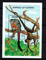 guyana 1992 pf blok apen wildlife zoogdieren monkey's, Ophalen of Verzenden, Postfris, Dier of Natuur