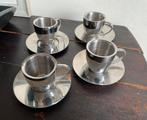 4 espresso kop en schotels rvs dubbelwandig, Huis en Inrichting, Ophalen of Verzenden, Zo goed als nieuw