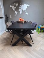 (boomstam zijkant) zwarte MANGO eettafel 180/90, Huis en Inrichting, Tafels | Eettafels, Zo goed als nieuw, Vijf personen of meer