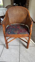 Rotan eethoek met 5 stoelen, Ophalen, Bruin, Riet of Rotan, Zo goed als nieuw