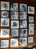 Delfts blauwe tegels - 17 stuks, Antiek en Kunst, Antiek | Wandborden en Tegels, Ophalen