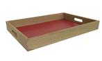 Mooi dienblad teak rood, Huis en Inrichting, Woonaccessoires | Dienbladen, Verzenden, Nieuw, Rechthoekig, Hout