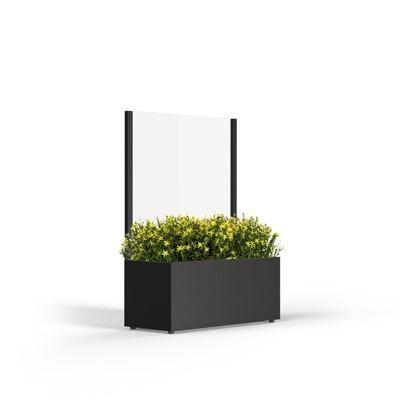 Plantenbak met glazen  scherm, Tuin en Terras, Bloembakken en Plantenbakken, Zo goed als nieuw, Metaal, Binnen, Balkon, Tuin, 60 cm of meer