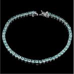armband 925 zilver 14 k wit goud verguld met Apatiet, Blauw, Nieuw, Ophalen of Verzenden, Met edelsteen