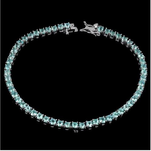 armband 925 zilver 14 k wit goud verguld met Apatiet, Sieraden, Tassen en Uiterlijk, Armbanden, Nieuw, Zilver, Blauw, Met edelsteen
