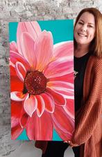 Dahlia schilderij - tuindecoratie - tuinschilderij, Ophalen of Verzenden