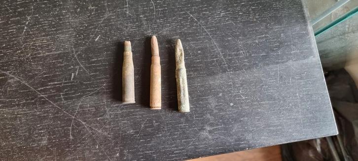 3 Oefenpatronen - Onklaar & Leeg, Verzamelen, Militaria | Tweede Wereldoorlog, Overige soorten, Hulzen of Bodemvondsten, Overige gebieden