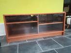 Houten kast met glazen schuifdeuren, Huis en Inrichting, Ophalen, Gebruikt, 100 tot 150 cm, Glas