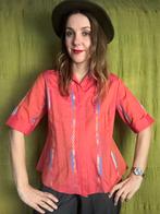 Vintage rode blouse - India - print - 38/M/medium, Maat 38/40 (M), Ophalen of Verzenden, Vintage, Gedragen