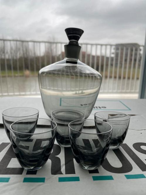 Karaf met borrelglaasjes, Verzamelen, Glas en Borrelglaasjes, Zo goed als nieuw, Bierglas, Ophalen of Verzenden